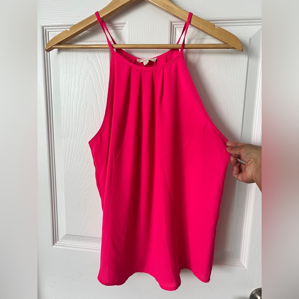Women's Hot Pink Halter Camisole with Double Straps